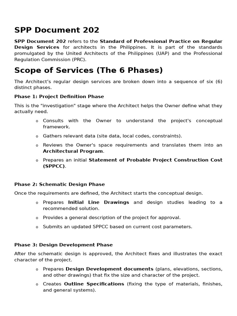 SPP Doc 202 | PDF | Architect | Specification (Technical Standard)