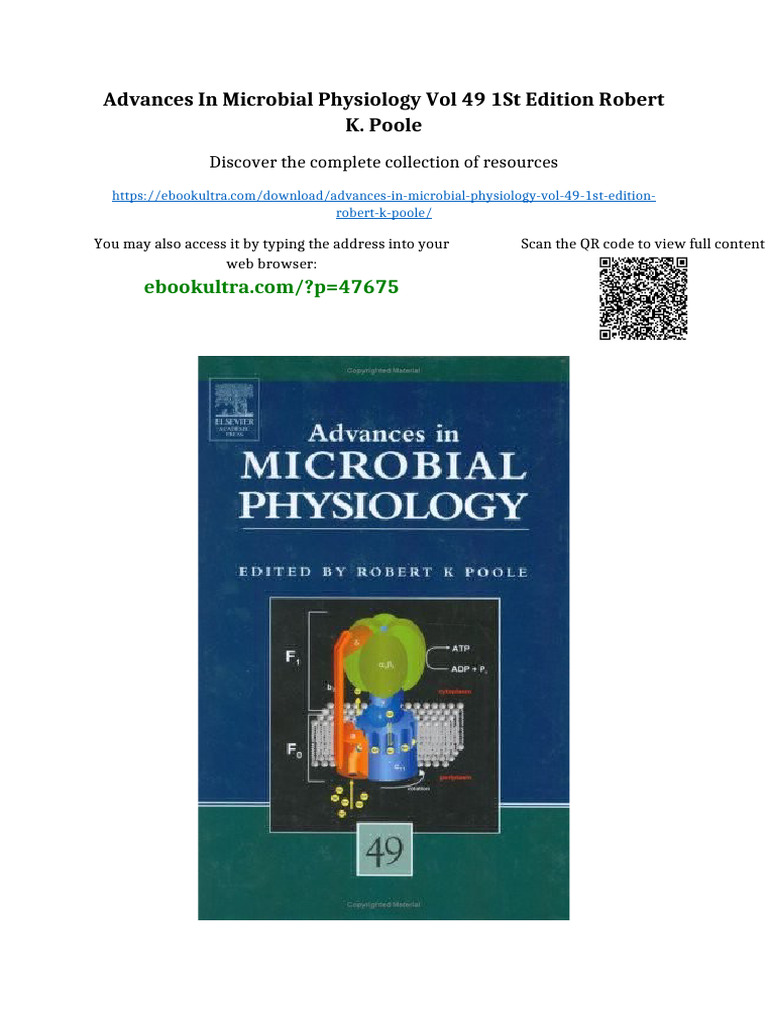 Advances in Microbial Physiology Vol 49 1st Edition Robert K. Poole all ...