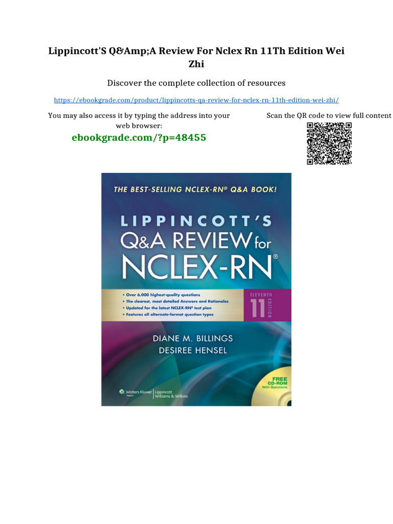 Lippincott's Q&A Review for NCLEX RN 11th Edition Wei Zhi