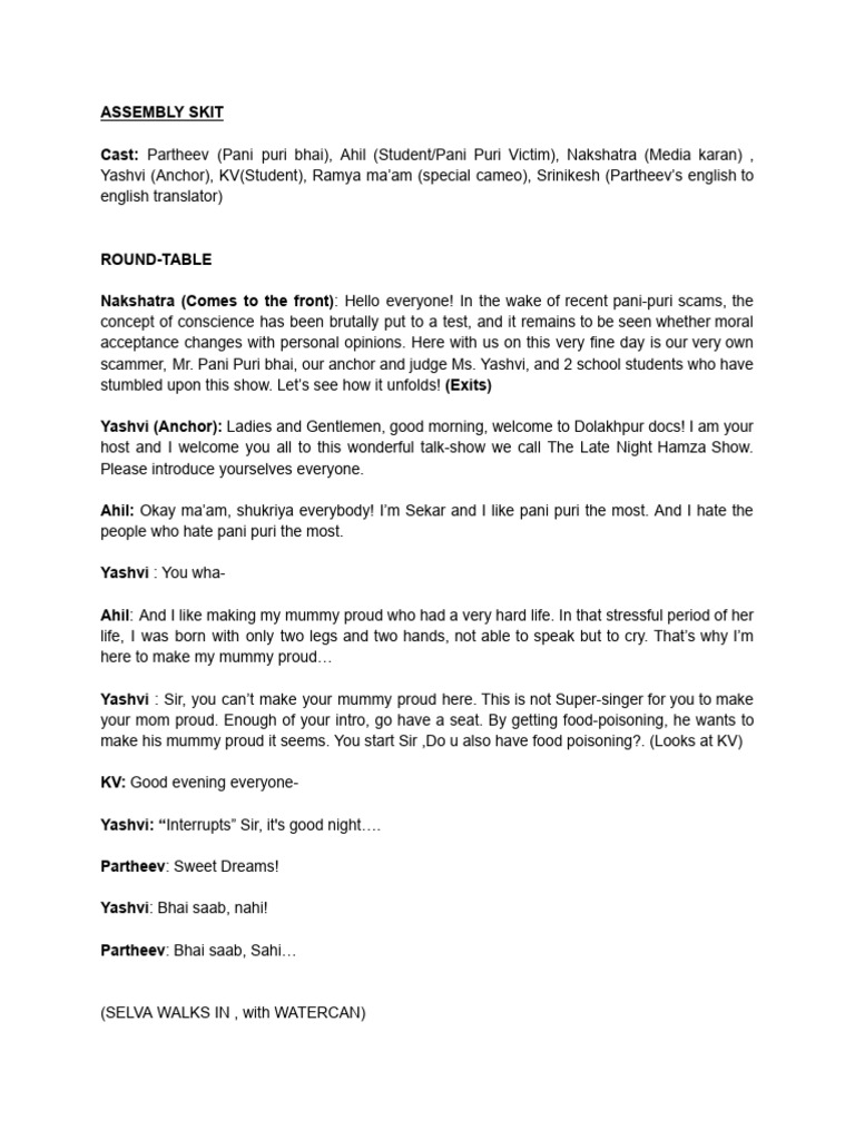 Assembly Skit | PDF