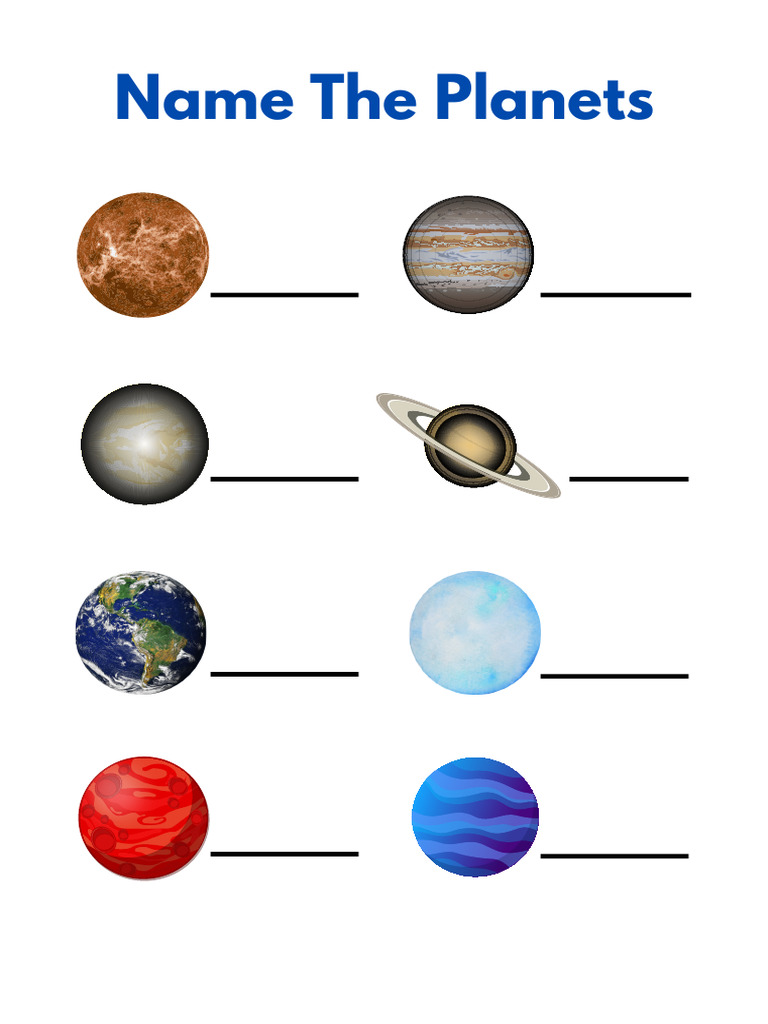 Name The Planets Worksheet | PDF