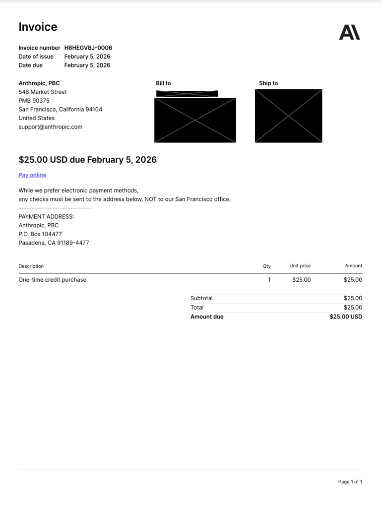 Invoice H8HEGVBJ 0006 | PDF