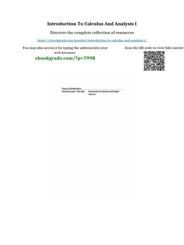 Introduction to Calculus and Analysis I online version | PDF | Taiwan ...