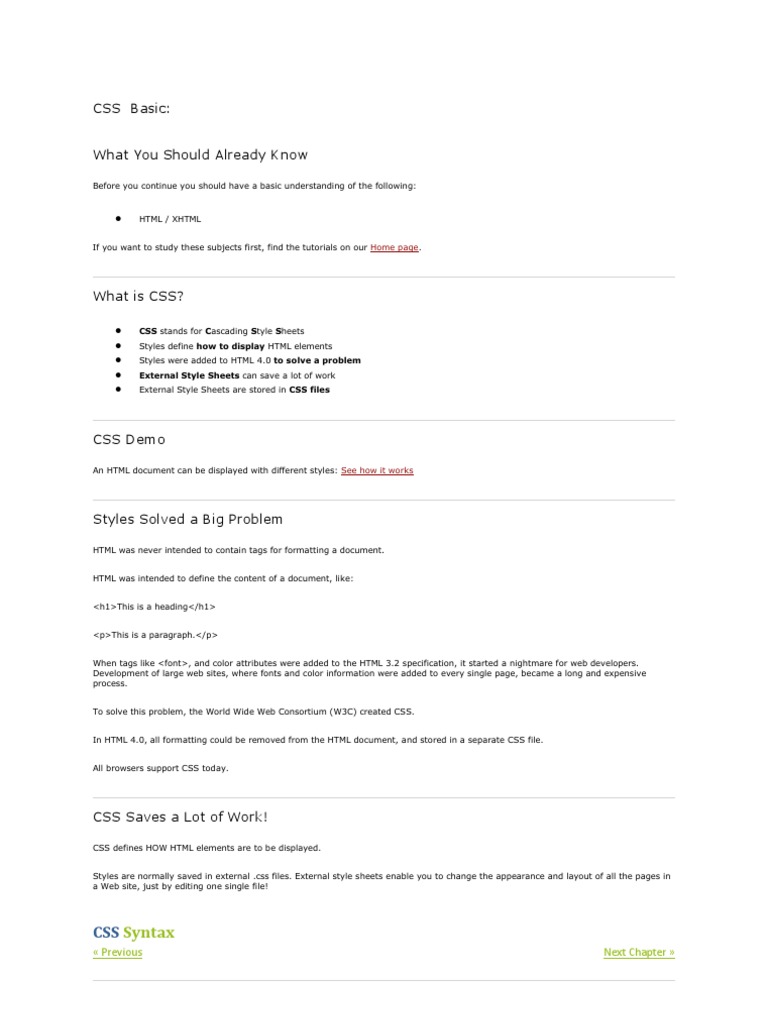 Step by Step CSS (W3schools) | PDF