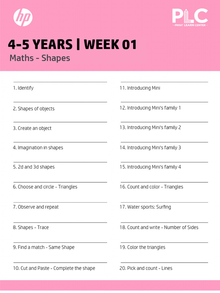 4 5 Week1 Math Shapes | PDF | Shape | Triangle