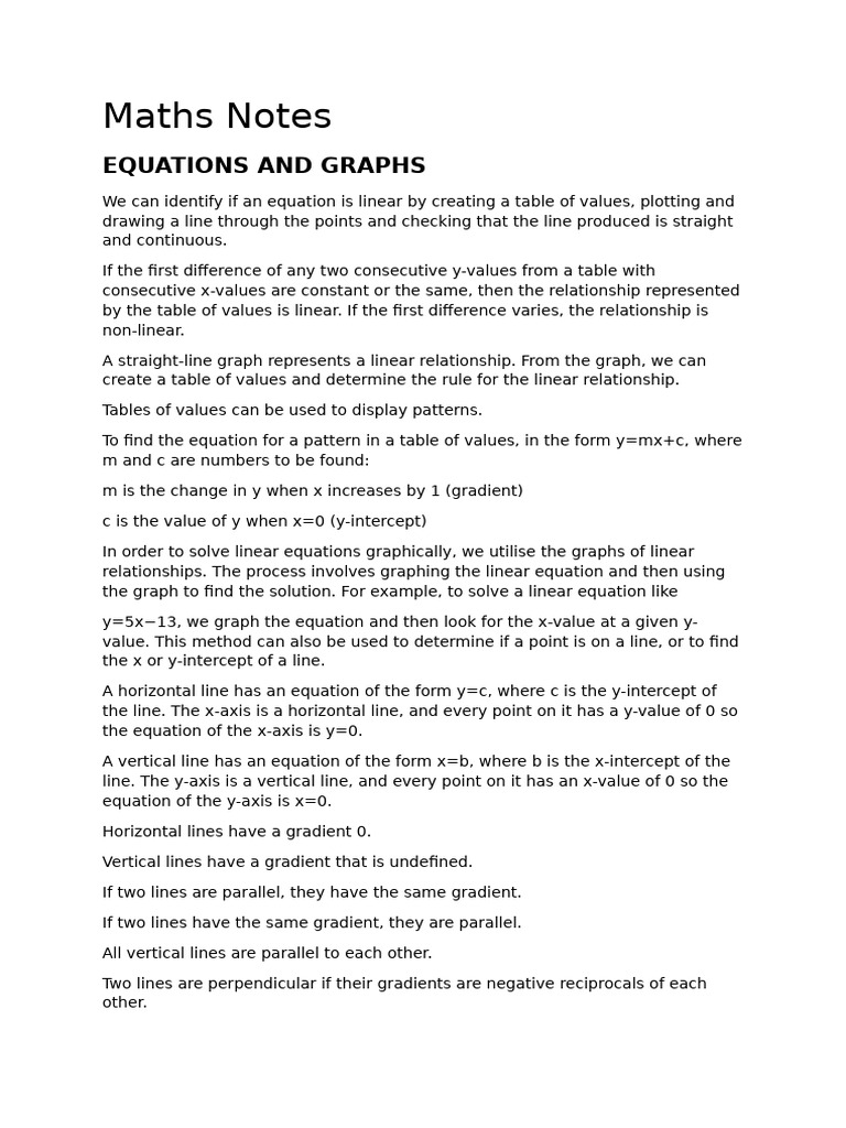 Math Notes Semester 2 | PDF