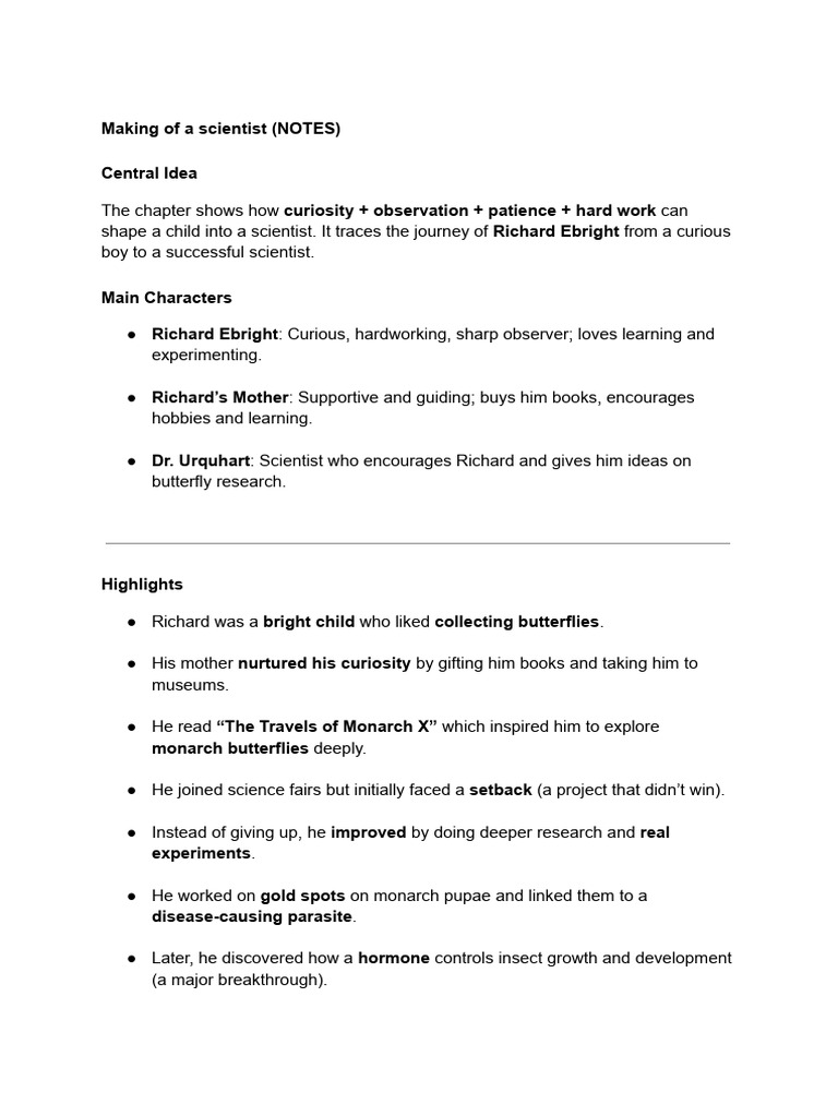 Making of A Scientist (NOTES) | PDF