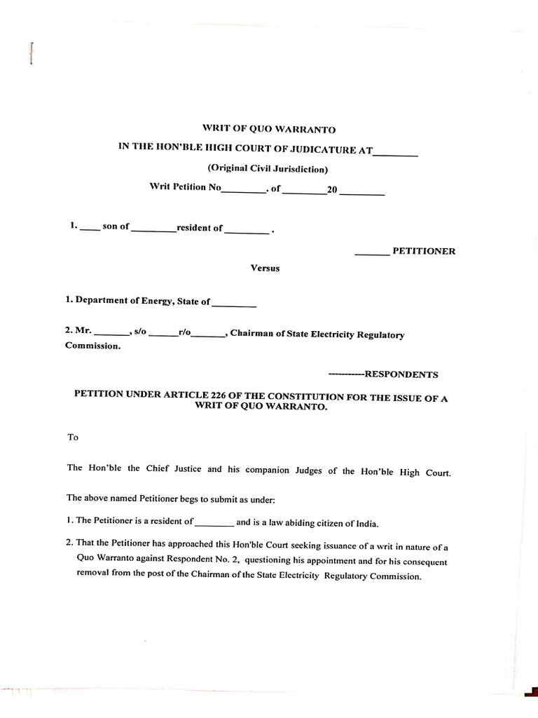 Writ Petitions | PDF