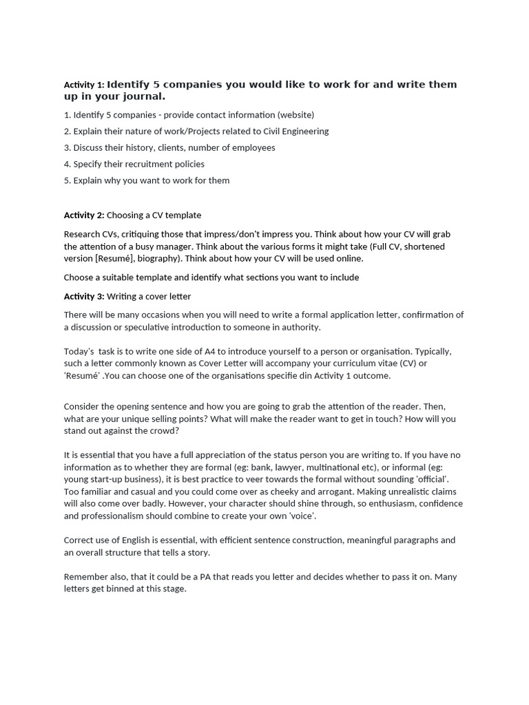 In Class Activities - Task 5 | PDF