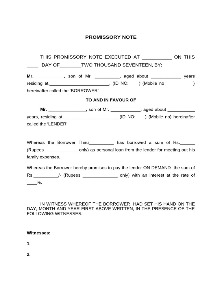 Promissory Note | PDF