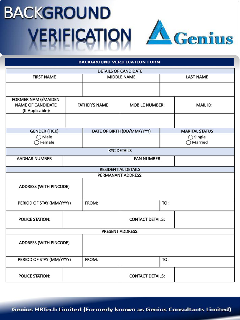 Genius Hrtech Limited Cif Form | PDF | Government And Personhood ...