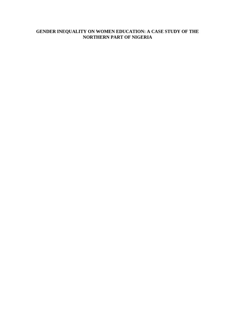 Final Use Gender Inequality on Female Education (1) (1) | PDF ...