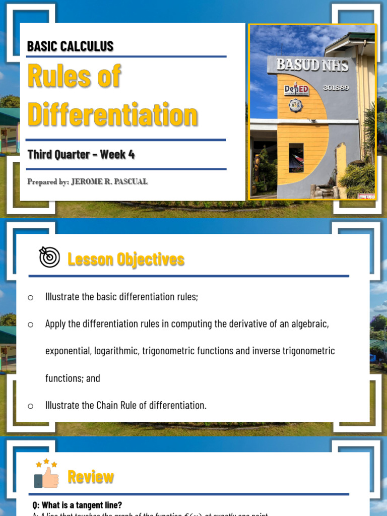Basic Rules of Differentiation | PDF | Exponential Function | Derivative