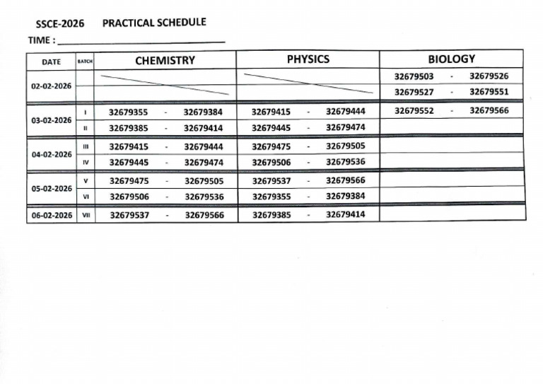Practical Schedule | PDF
