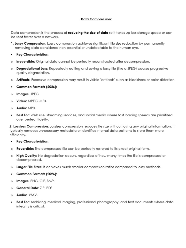 Grade 8 Data Compression | PDF | Data Compression | Storage Media