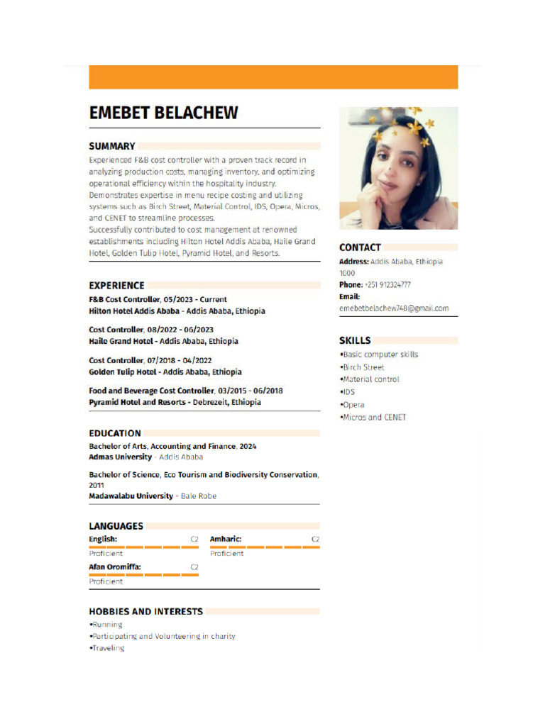Emebet cv 1 | PDF