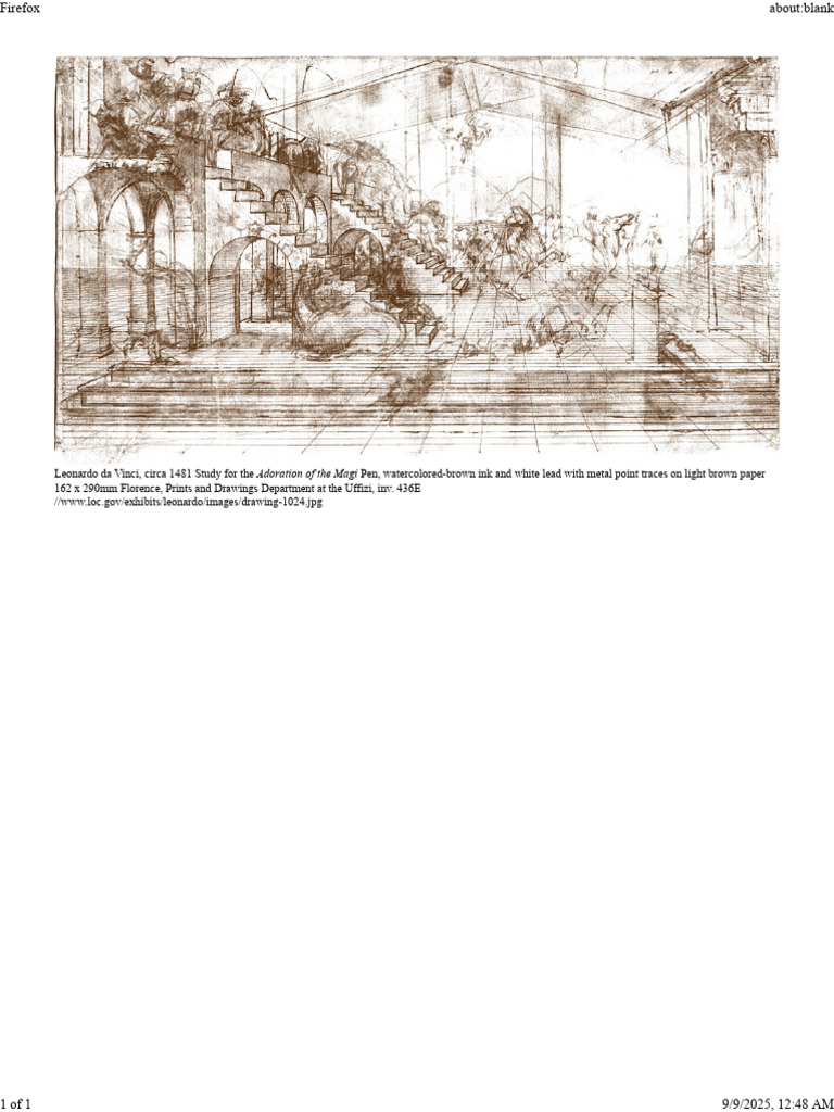 Davinci Perspective Drawing Study Adoration of The Magi | PDF