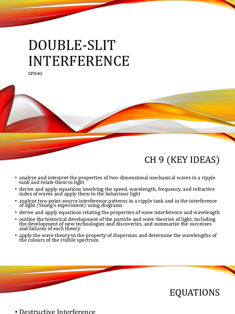 5b Double-Slit Interference | PDF | Light | Wavelength