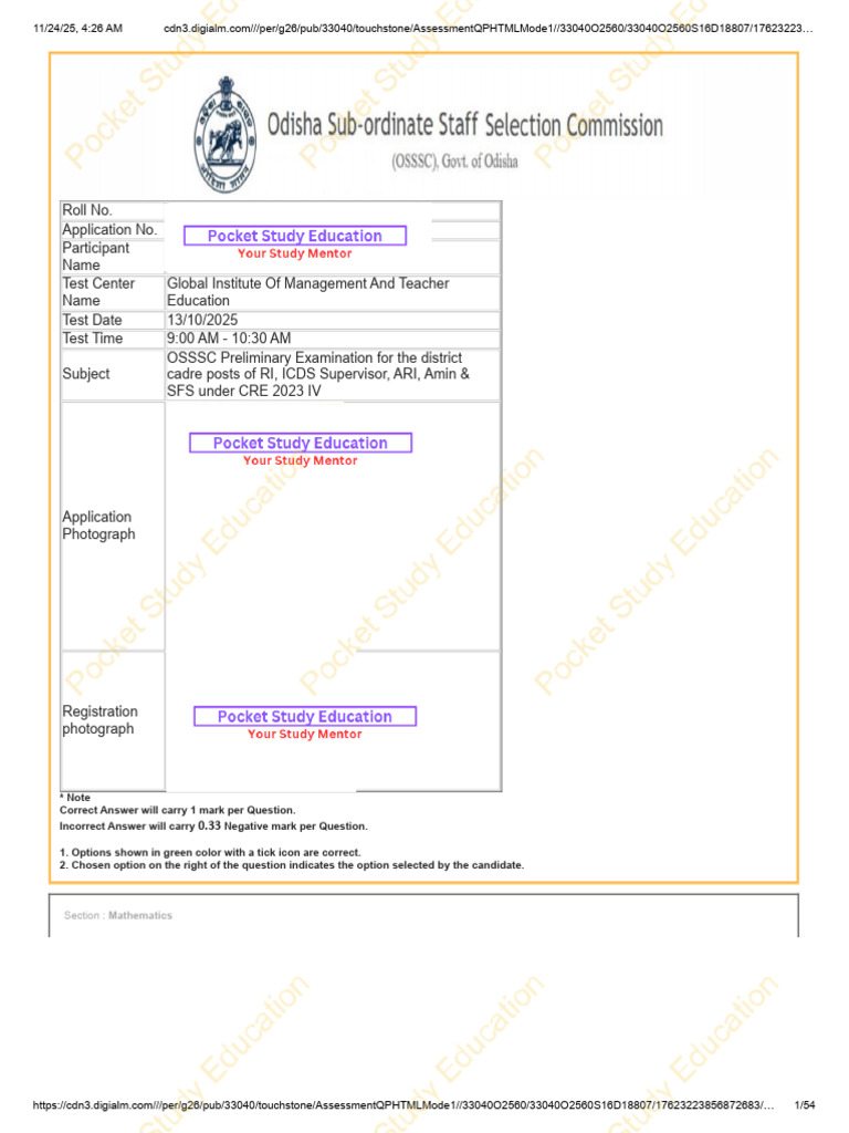 13.10.2025 Ri Ari Sfs All Shift (6 Day) - Watermark | PDF | Multiple Choice