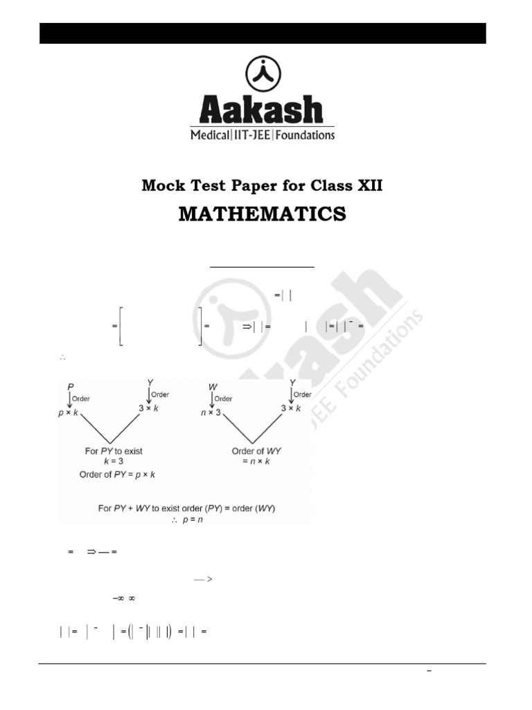 Mock Test Paper For Class XII - Mathematics - Code-A - Sol | PDF ...