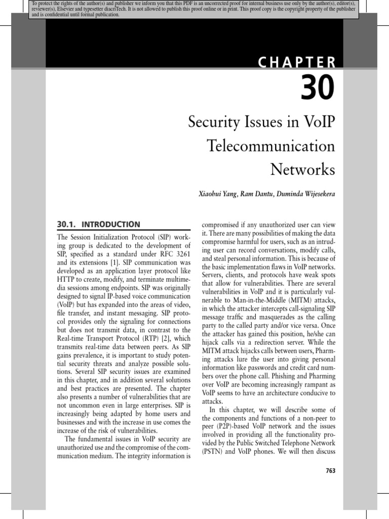 Security Issues Voip Telecom Networks | PDF | Session Initiation ...