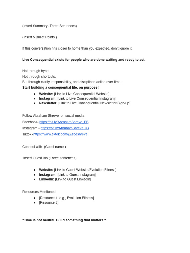 YouTube Video Description Template | PDF