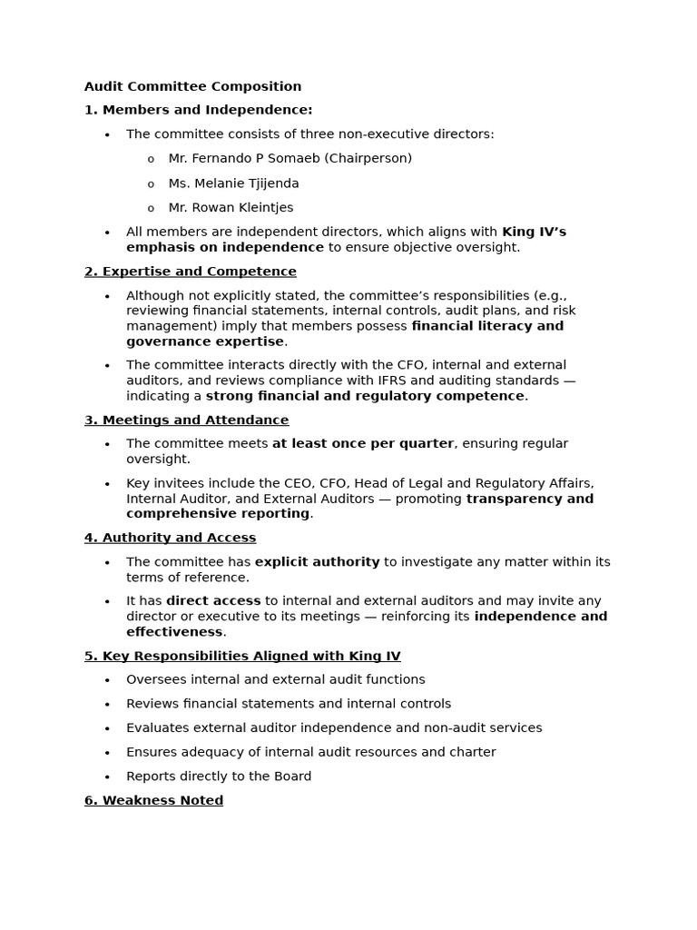 Audit Committee Composition | PDF | Audit Committee | Audit