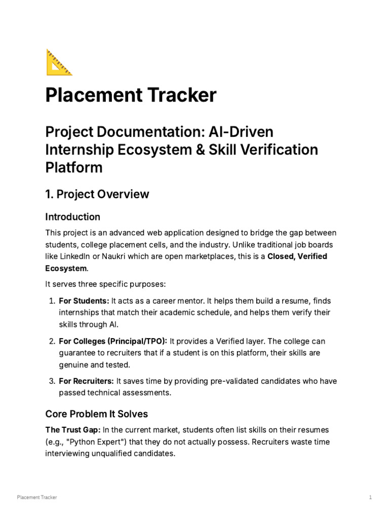 Placement - Tracker Project | PDF | Databases | Postgre Sql