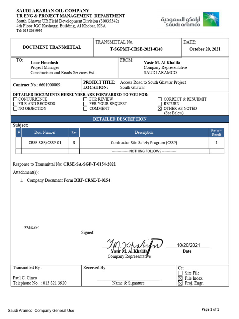 6.1. Approved Stop Work Authority As Part of CSSP | PDF