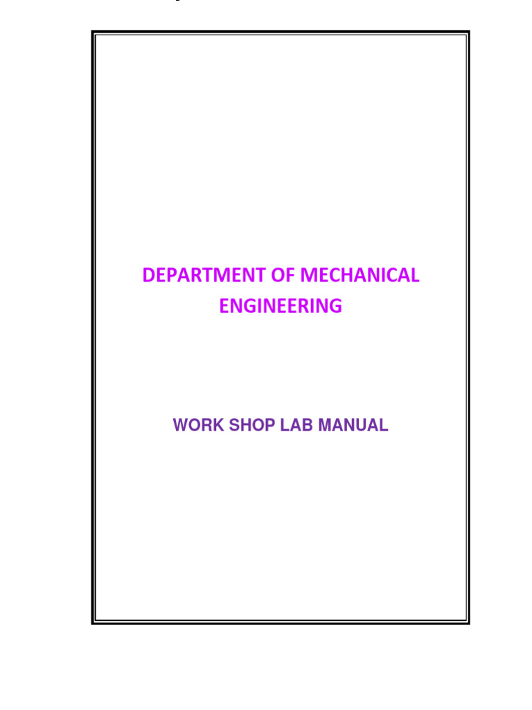 WorkShop Lab Manual | PDF | Forge | Stainless Steel