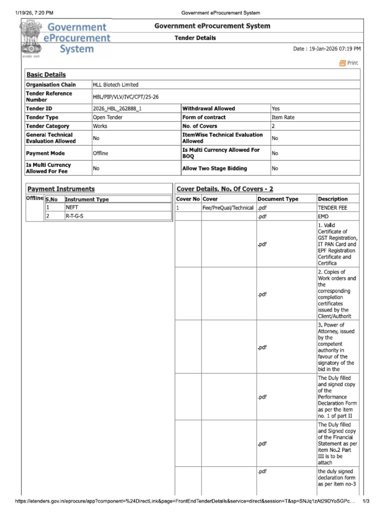 Pipeline Tender - Hbl | PDF
