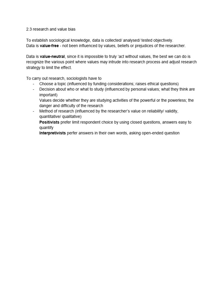 2.3 Research and Value Bias (3 Files Merged) | PDF | Validity ...