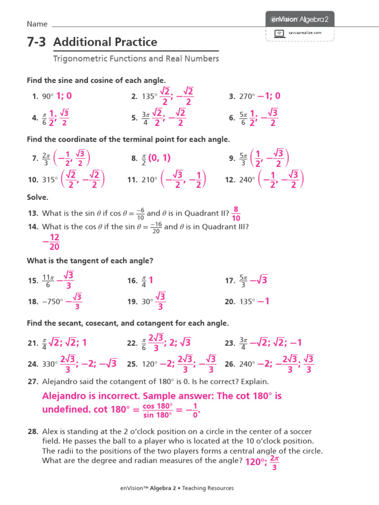7-2 Additional Practice Model | PDF