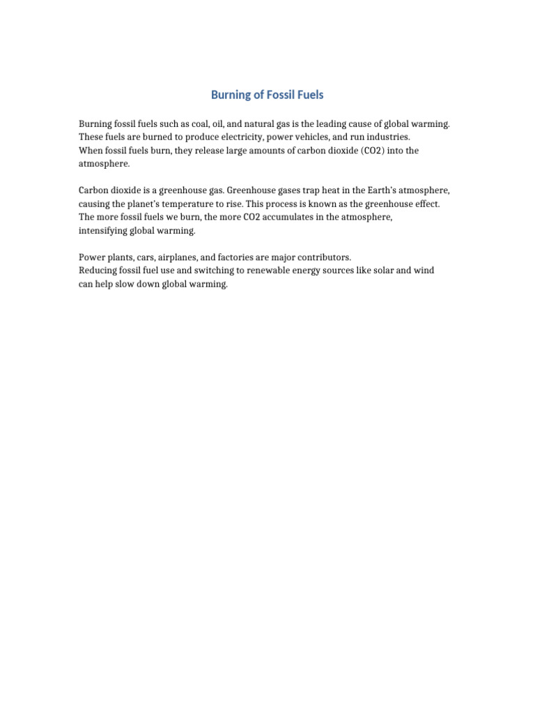 1 Burning of Fossil Fuels | PDF