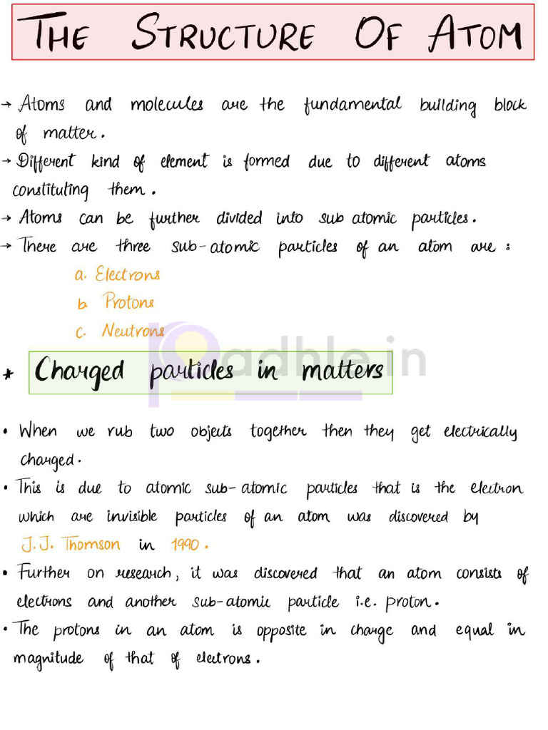 Structure of The Atom | PDF