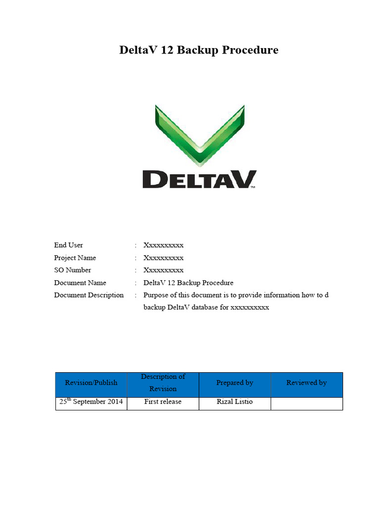 DeltaV 12 Backup Procedure | PDF | Directory (Computing) | Computer File