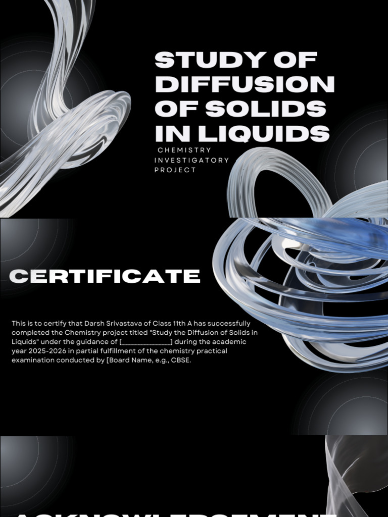 Study of Diffusion of Solids in Liquids | PDF | Diffusion | Temperature