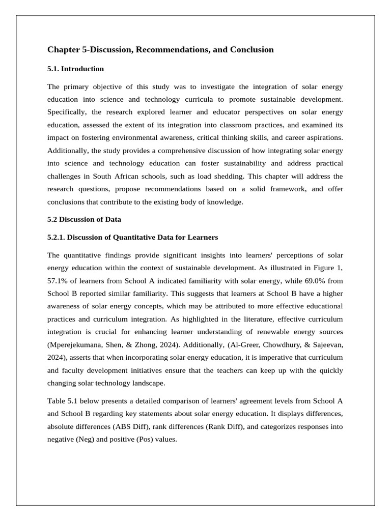 Chapter 5-Discussion and Conclusions 15 April 2024 | PDF | Curriculum ...