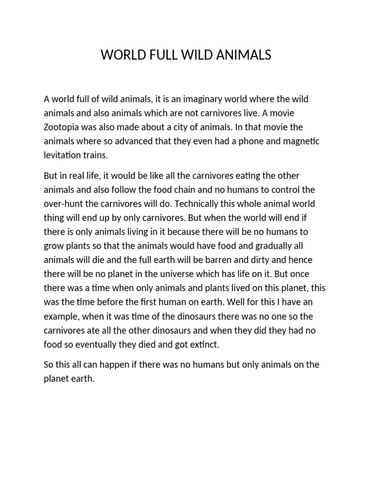 World Full Wild Animals | PDF