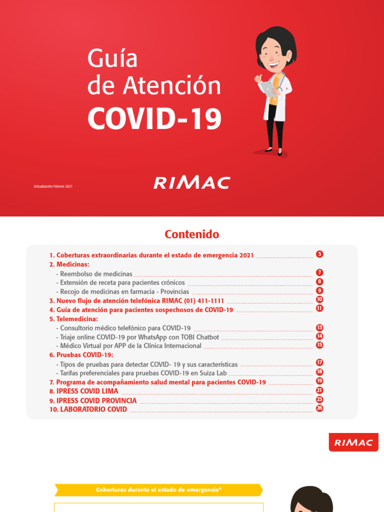 Rimac EPS - Guia de atención Covid | PDF | Póliza de seguros | Farmacia
