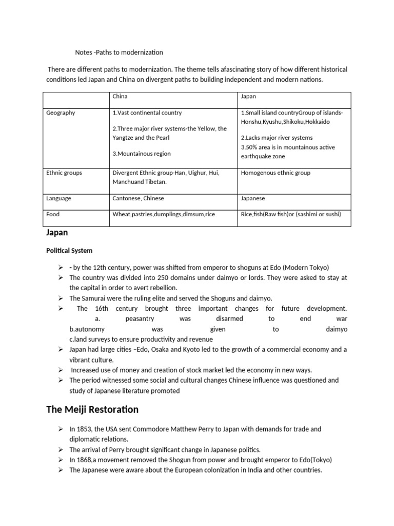 Notes - Paths To Modernization | PDF | Mao Zedong | Cultural Revolution