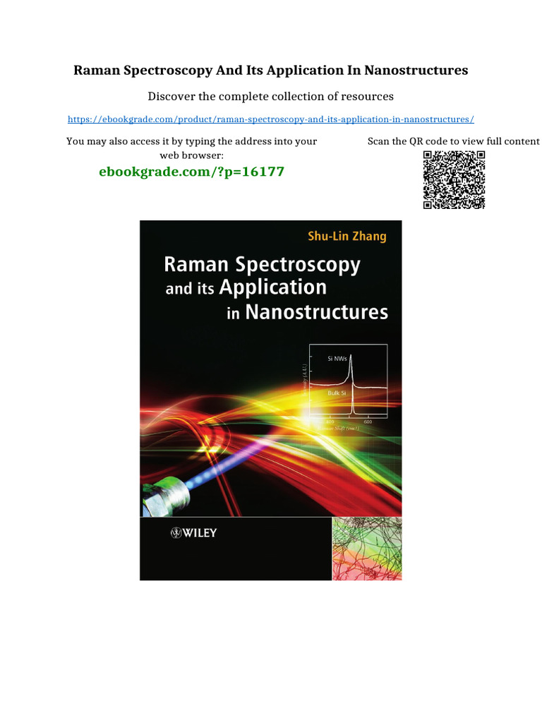 Raman Spectroscopy and Its Application in Nanostructures Online Version ...