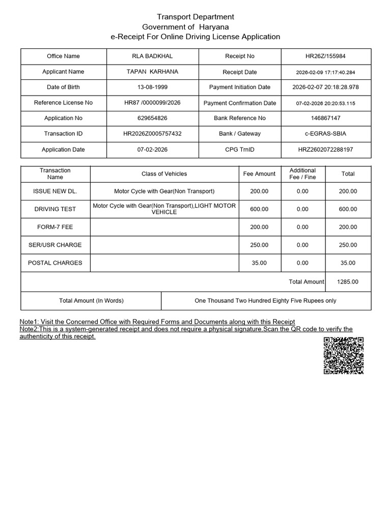 Report | PDF | Receipt | Payments