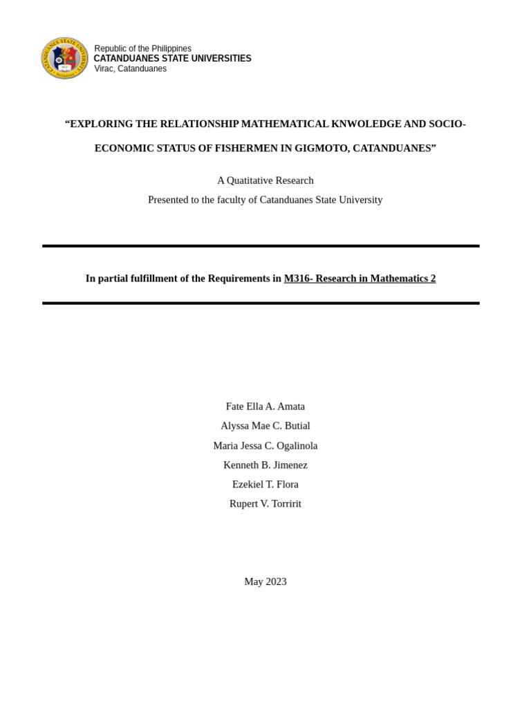 Exploring The Relationship Mathematical Knwoledge and Socio | PDF
