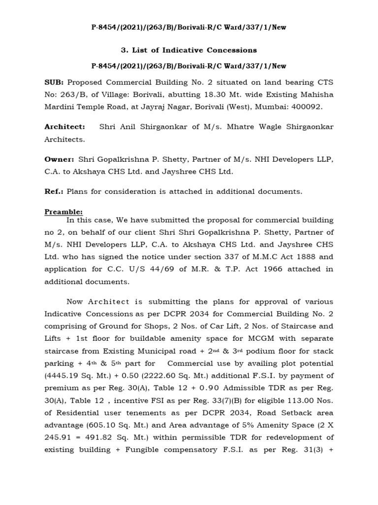 8454 Indicative Concession Report 3 | PDF