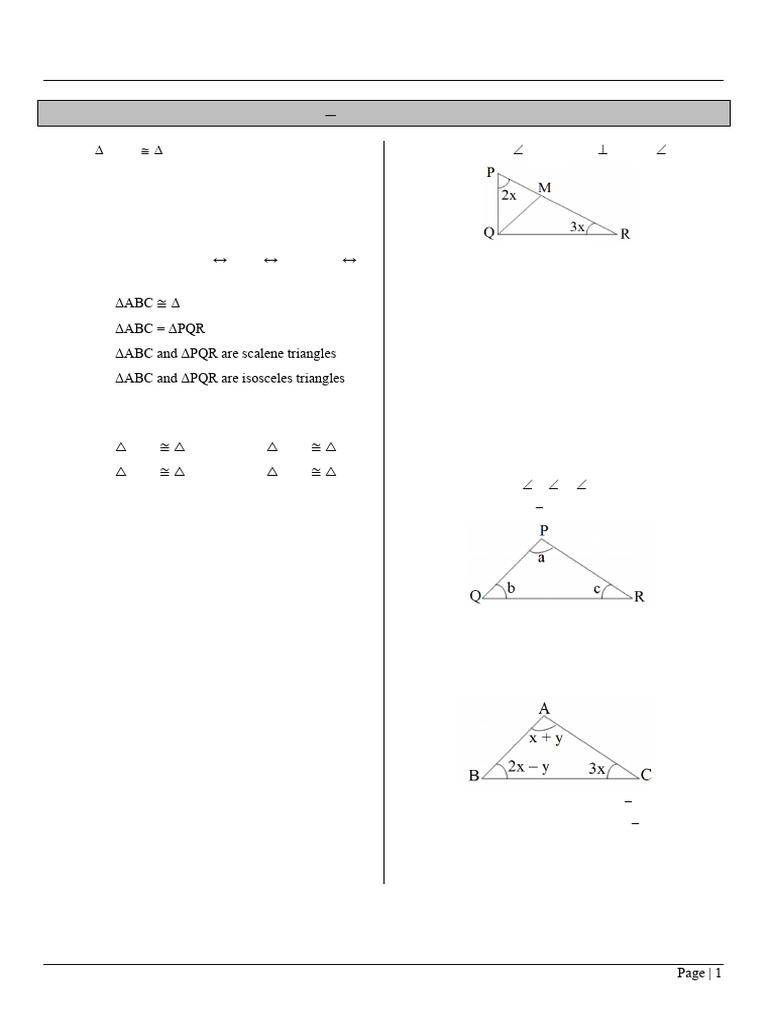 Class 9 Triangles DPP-1 | PDF