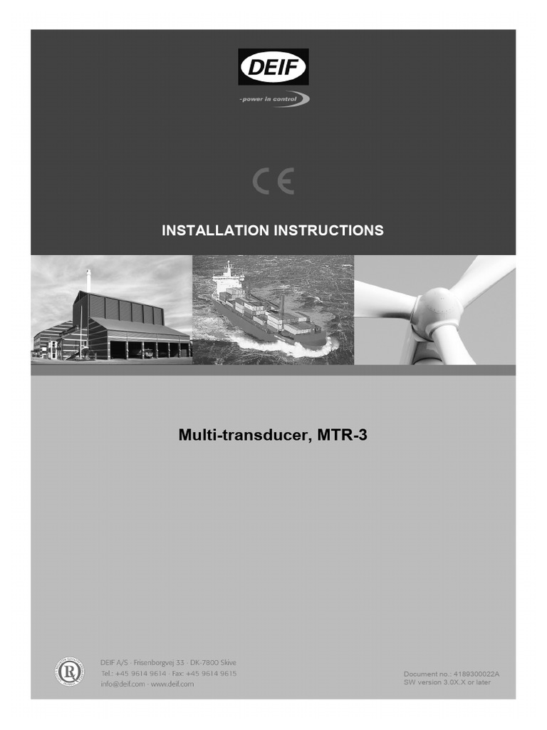MTR-3 Installation Instructions 4189300022 UK | PDF | Usb | Ac Power