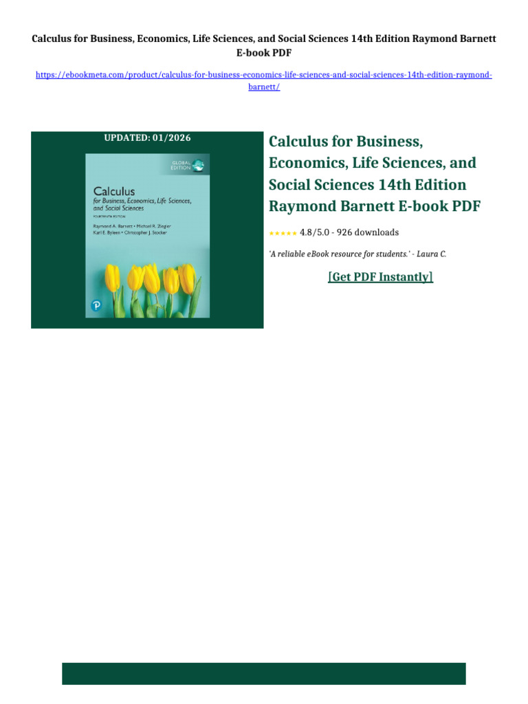 Calculus For Business, Economics, Life Sciences, and Social Sciences ...