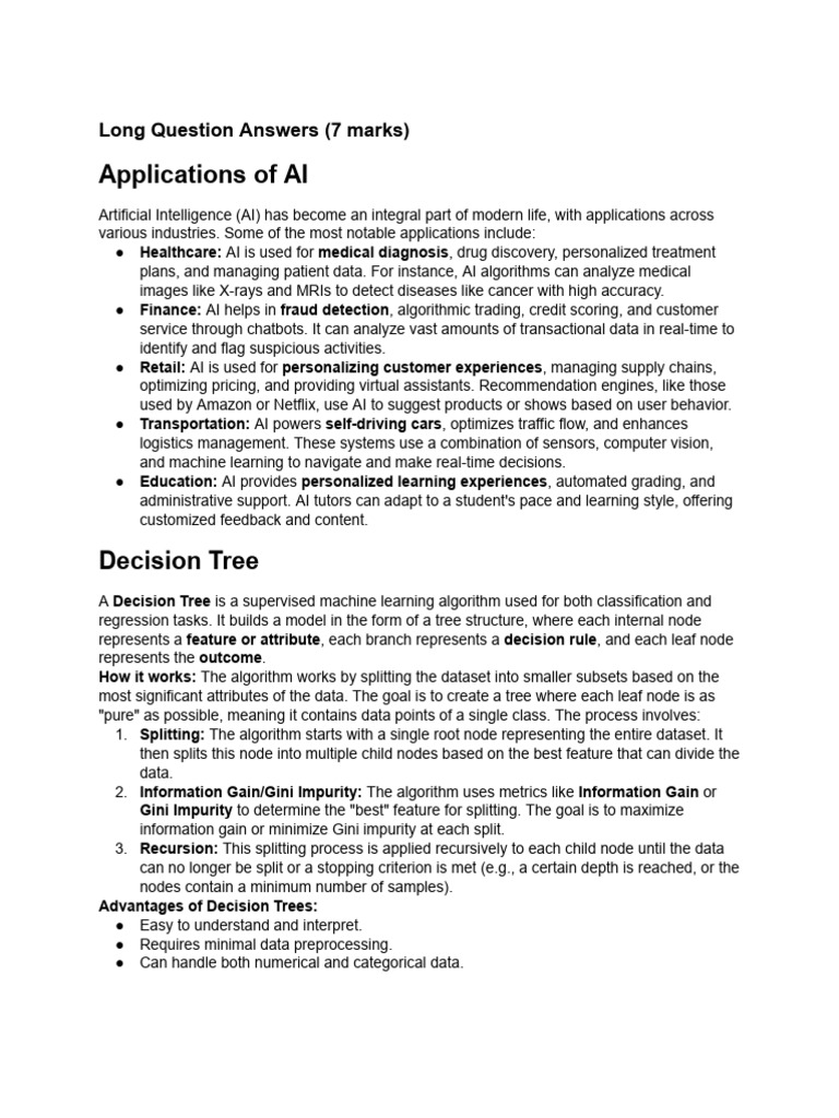 AI - ML Important Questions | PDF | Machine Learning | Support Vector ...