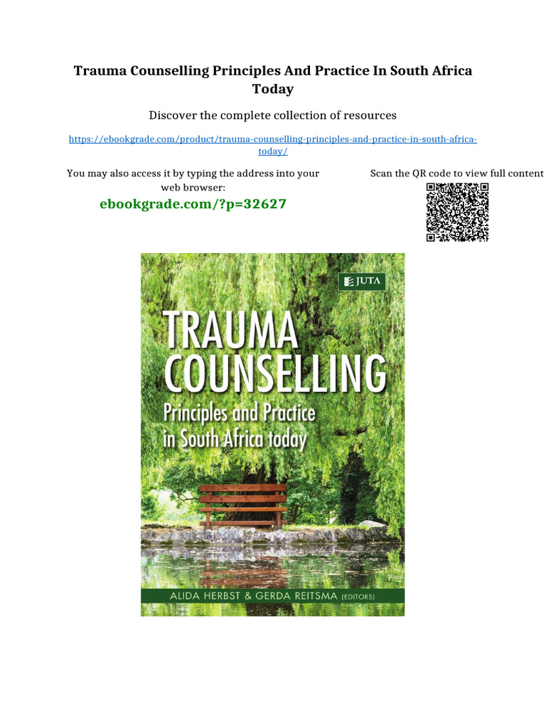 Trauma Counselling Principles and Practice in South Africa Today Online ...